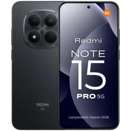 Xiaomi Redmi Note 15 Pro 256GB 8GB Preto 5G Digital sob display óptico, AMOLED 6,77", 108MP OIS, 6000mAh
