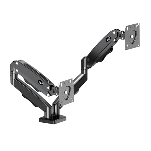 ELG, F160N, Suporte Articulado de Mesa com Pistão a Gás e Ajuste de Altura, 2 Monitores de 17” a 35”, Com Organizador de Cabos, Capacidade de 2kg a 9kg, Preto