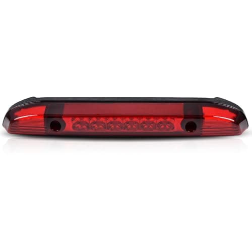 PIT66 3ª luz de freio LED compatível com Nissan Frontier 2001-2004 montagem alta traseira luzes de estacionamento montagem terceira lâmpada de carga de freio carcaça branca lente vermelha