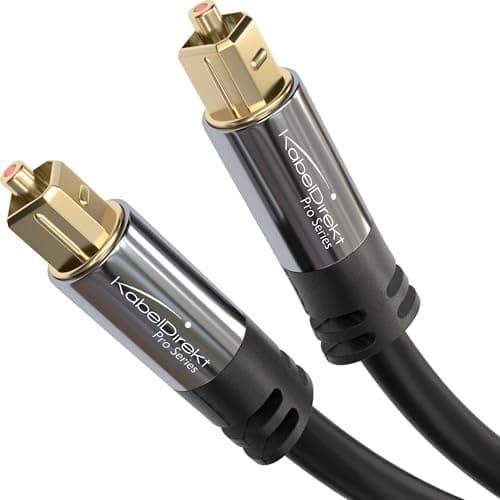 KabelDirekt Toslink – Cabo de áudio óptico – 23 m – Cabo de fibra ótica, S/PDIF Cabo óptico de áudio digital para soundbar, sistemas estéreo, Home Cinema, Xbox One/PS4 – Projetado na Alemanha