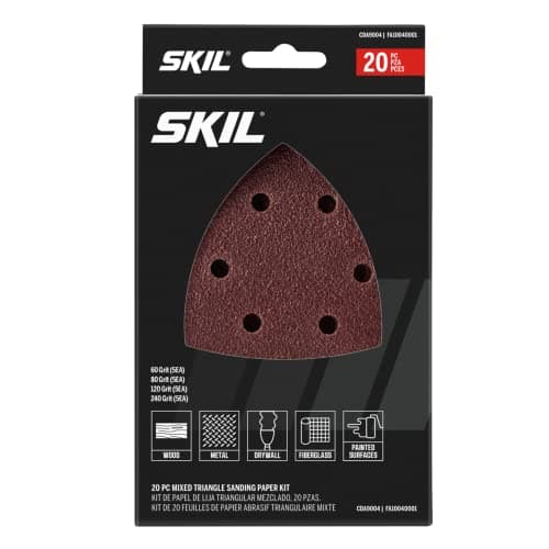 SKIL Kit de lixa de detalhes de mouse mistos 60/80/120/240 para lixadeiras SKIL SR232301/SR250801/SR6607B-10 - CDA9004