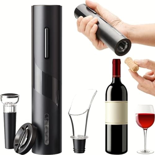 KIT ABRIDOR DE VINHO ELÉTRICO COM ACESSÓRIOS IDEAL PARA SACA ROLHAS ELÉTRICO DECANTER MAIS CHARME AO ABRIR SEU VINHO UTLIZA PILHA